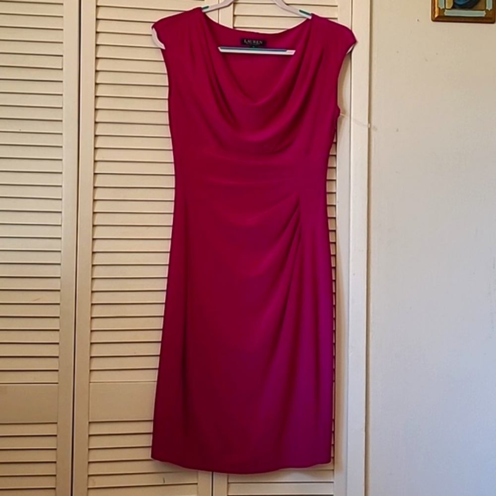 Orchid Ralph Lauren dress L Stunning Gathered Side $30 OBO